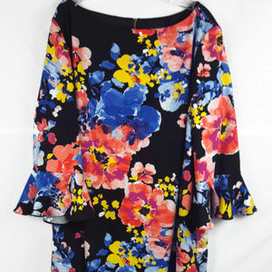 Tahari Arthur S. Levine Multi Floral Dress